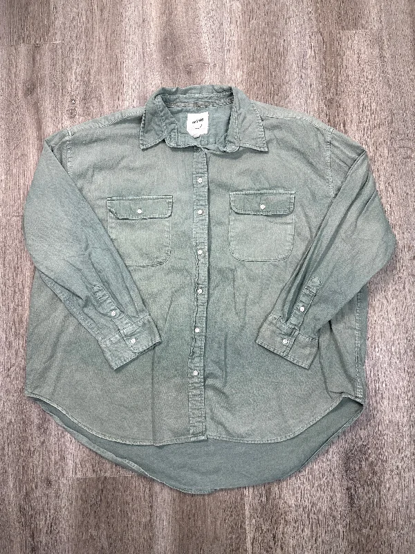 Jacket Shirt By Aerie In Green, Size: M