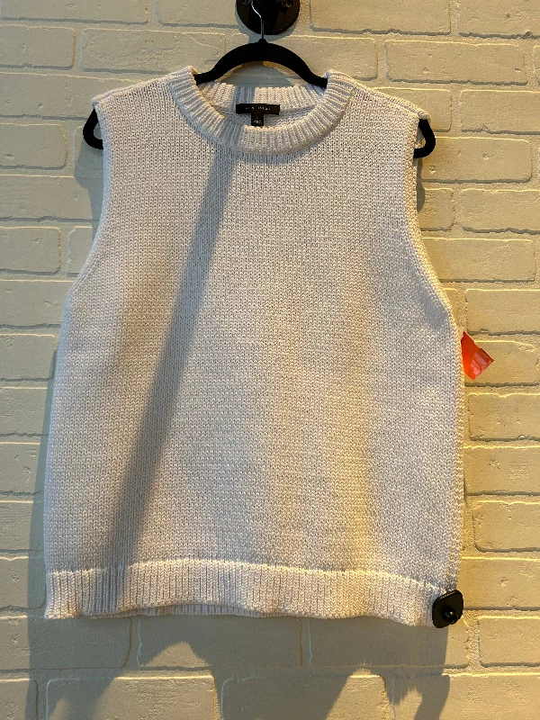 Vest Sweater By Ann Taylor In White, Size: Xl