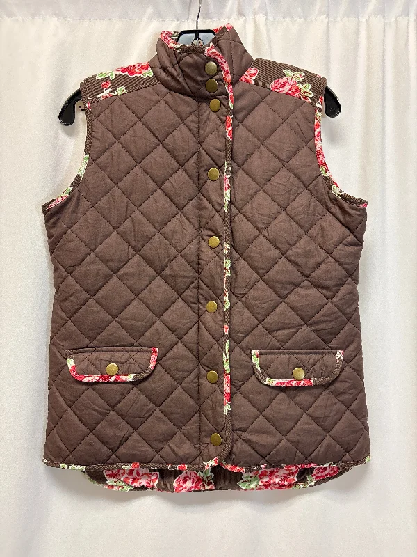 Vest Puffer & Quilted By Matilda Jane In Brown, Size: S