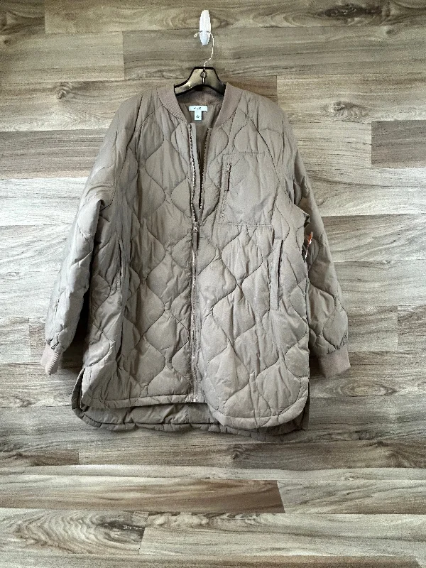 Jacket Puffer & Quilted By Flx In Taupe, Size: Xl