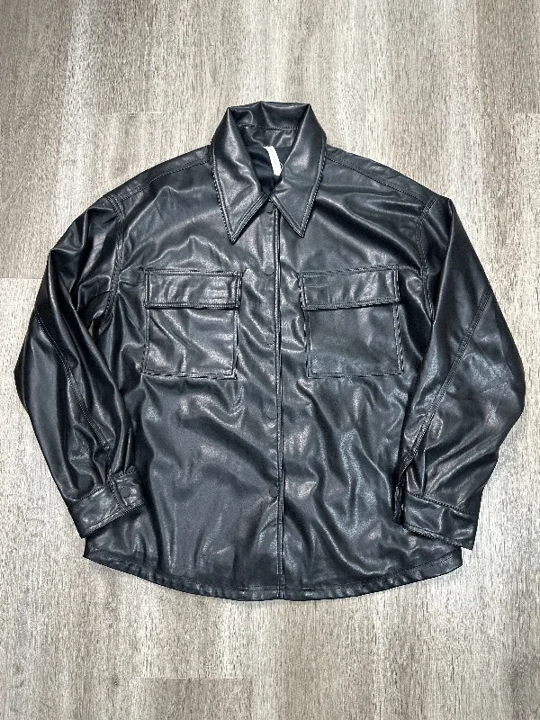 Jacket Shirt By Fabletics In Black, Size: S