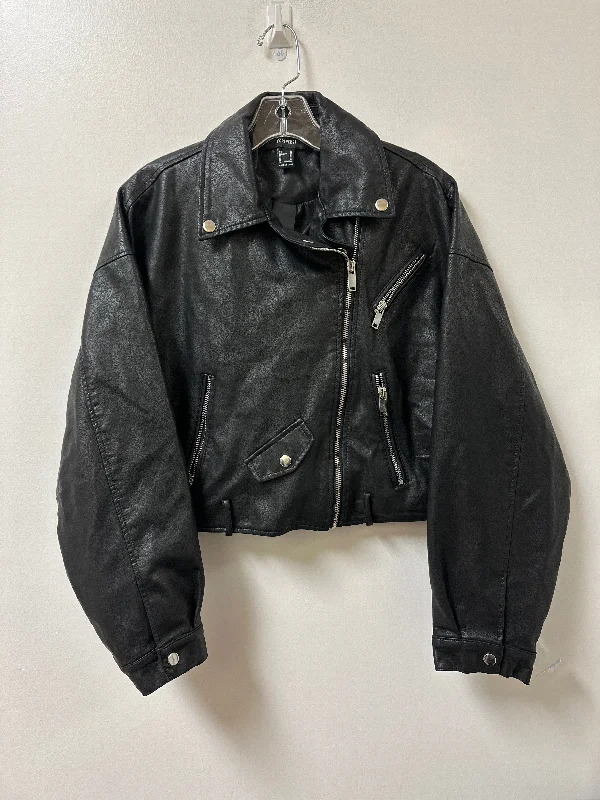 Jacket Moto By Forever 21 In Black, Size: M