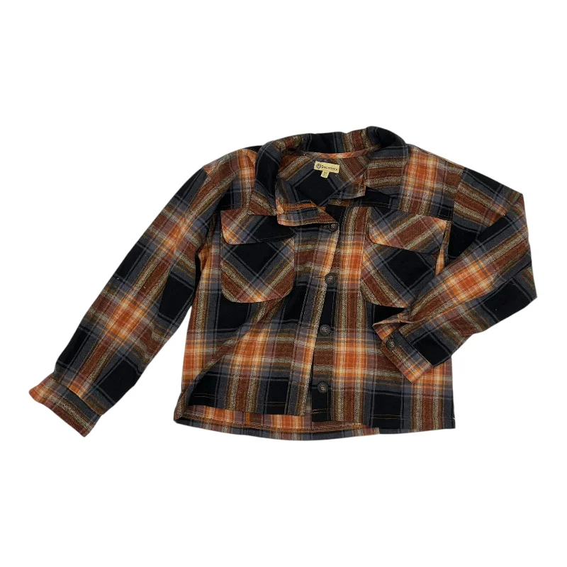 Jacket Shirt By Democracy In Black & Orange, Size:Xs