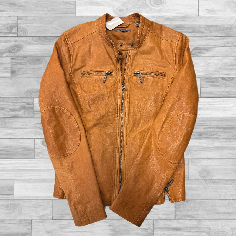 Jacket Leather By Vince In Orange, Size: Xs