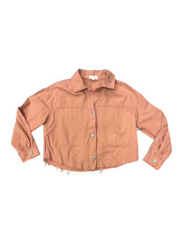 Jacket Shirt By Love Notes In Orange, Size: S