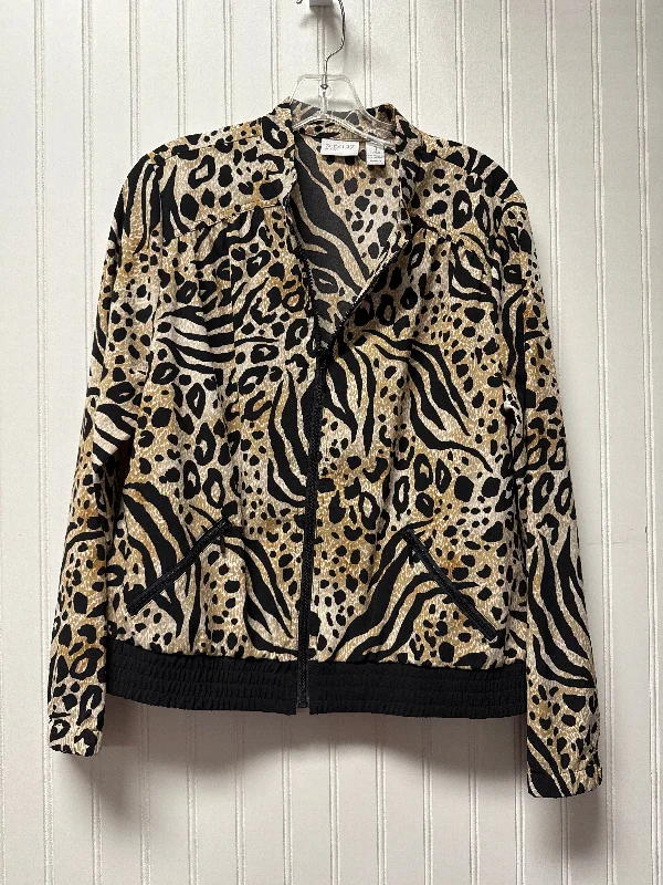 Jacket Shirt By Chicos In Animal Print, Size: M