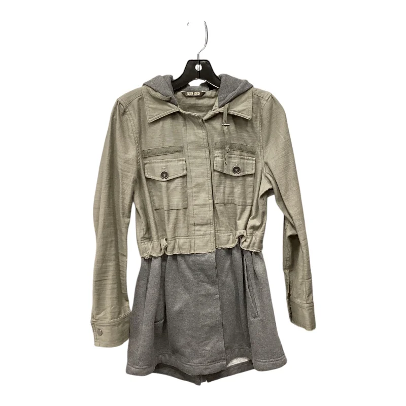 Jacket Utility By Peyton Jensen In Green & Grey, Size: S