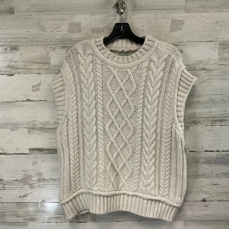 Vest Sweater By RYEGRASS In Cream, Size: Xxl