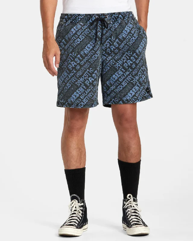 Escape Print 17" Shorts - Black Purps