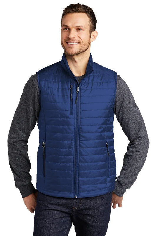 Port Authority Mens Water Resistant Packable Puffy Full Zip Vest - Cobalt Blue