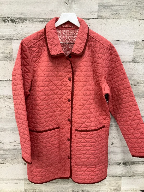 Jacket Puffer & Quilted By Lands End In Peach, Size: L