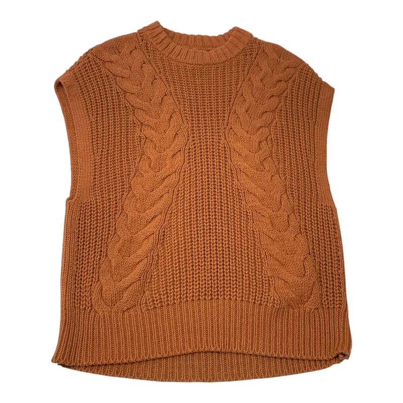 Vest Sweater By A New Day In Brown, Size: L