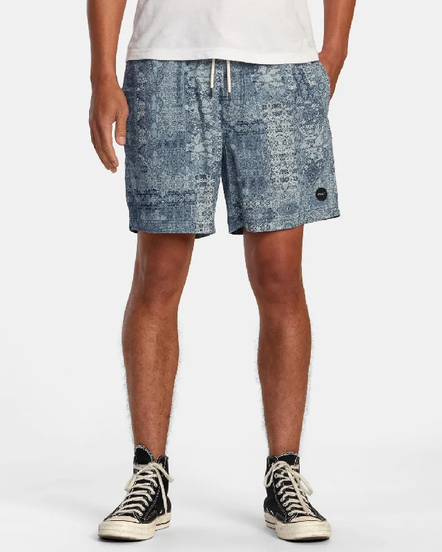 Escape Beach Trip Elastic Waist Shorts - Blue