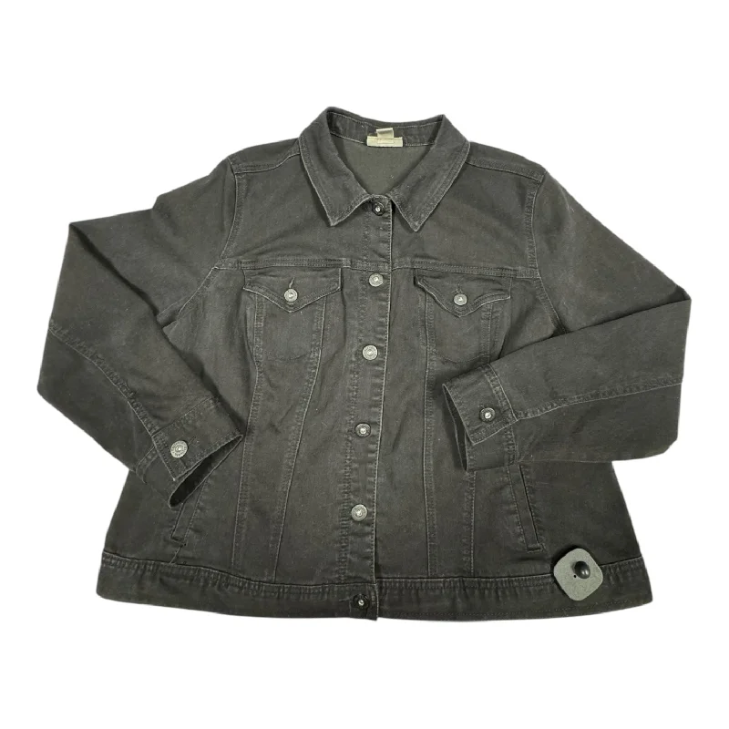 Jacket Denim By Style And Company In Black Denim, Size: 20