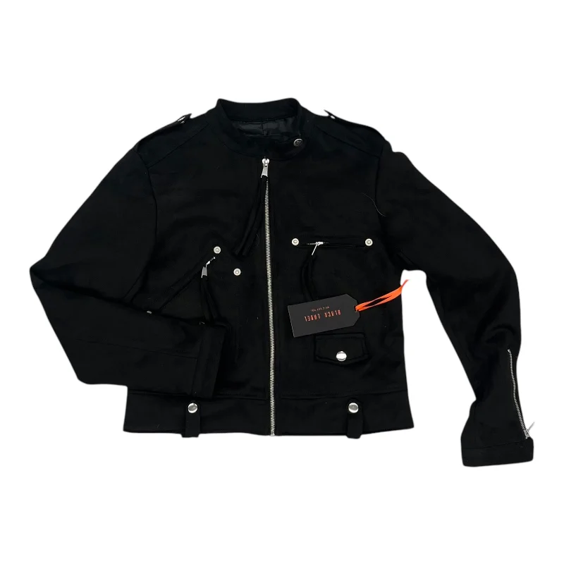 Jacket Moto By Clothes Mentor In Black, Size:M