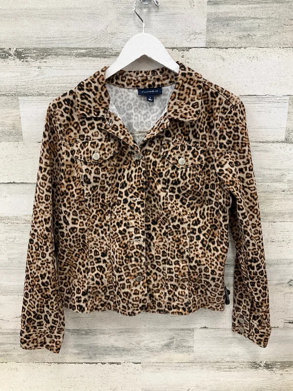 Jacket Denim By Charter Club In Animal Print, Size: L