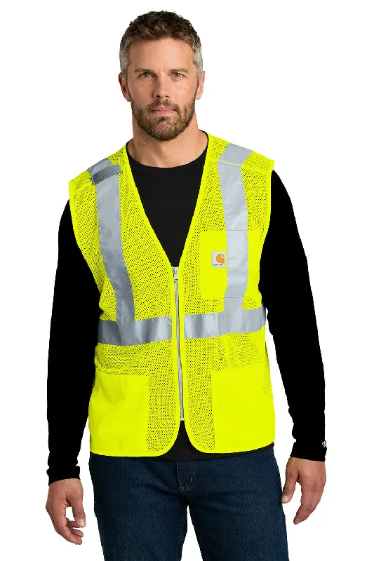 Carhartt Mens ANSI Class 2 Mesh Full Zip Vest - Bright Lime Green - New