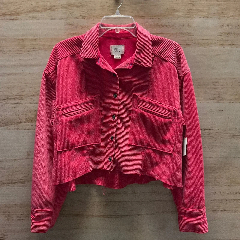 Jacket Shirt By Bdg In Pink, Size: M