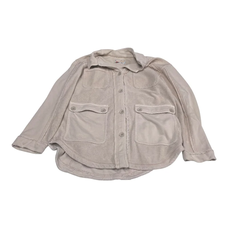 Jacket Shirt By Pilcro In Cream, Size: L