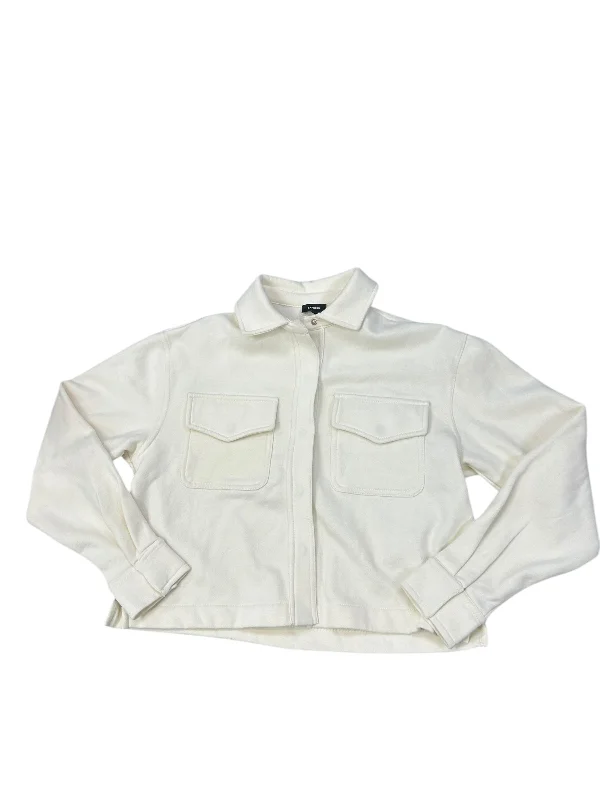 Jacket Shirt By Express In Cream, Size: Xs