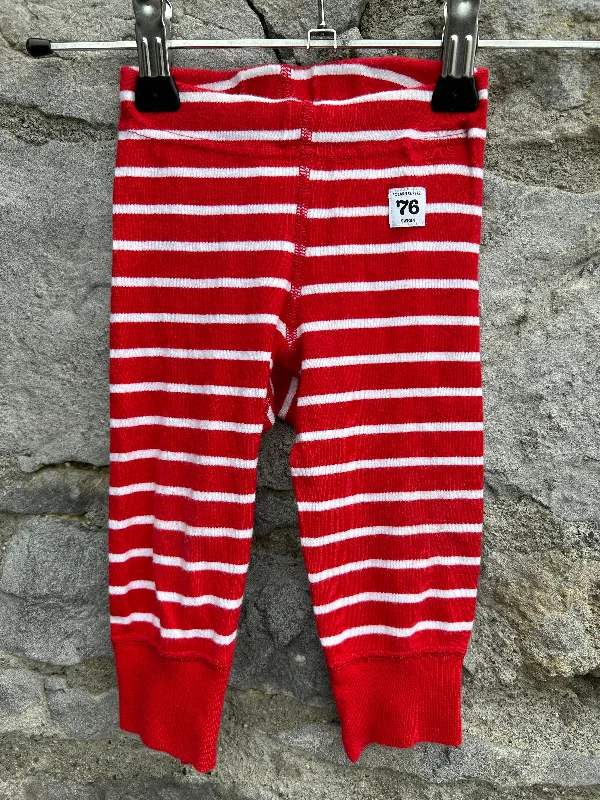 PoP Red&white stripy pants   3-6m (62-68cm)