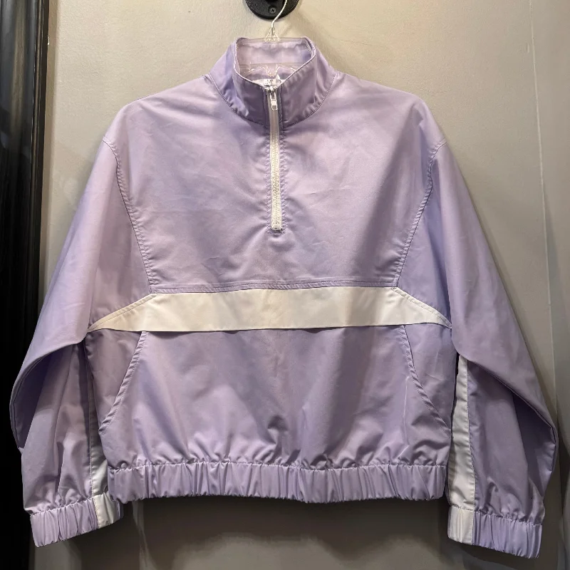 Jacket Windbreaker By MNI In Purple & White, Size: Xs