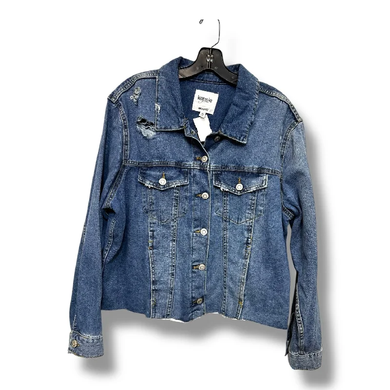 Jacket Denim By Kensie In Blue Denim, Size: Xl