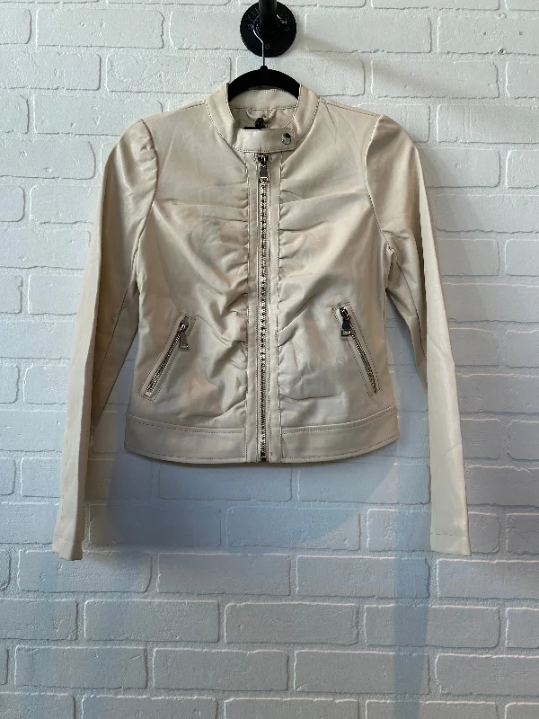 Jacket Moto By Bebe In Cream, Size: Xs