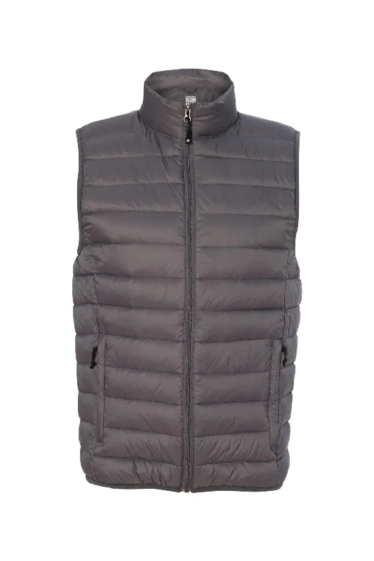 Weatherproof Mens 32 Degrees Packable Down Wind & Water Resistant Full Zip Vest - Dark Pewter Grey