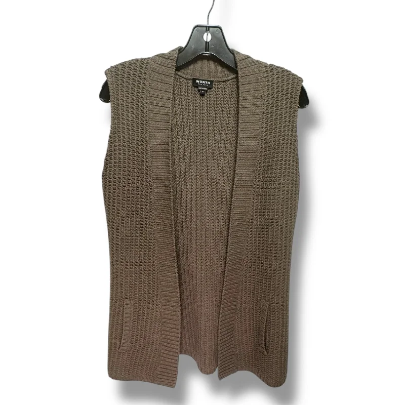 Vest Sweater By Worth Ny In Brown, Size: S