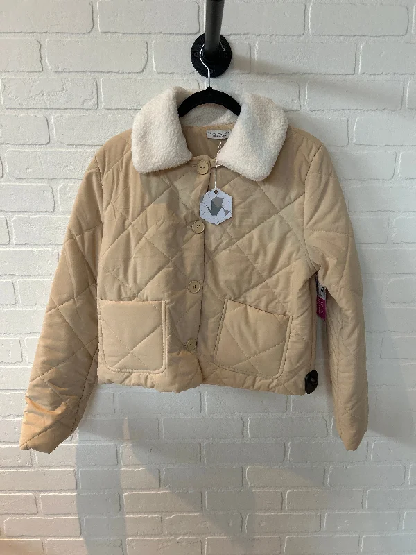 Jacket Puffer & Quilted By Paper Crane In Tan, Size: M