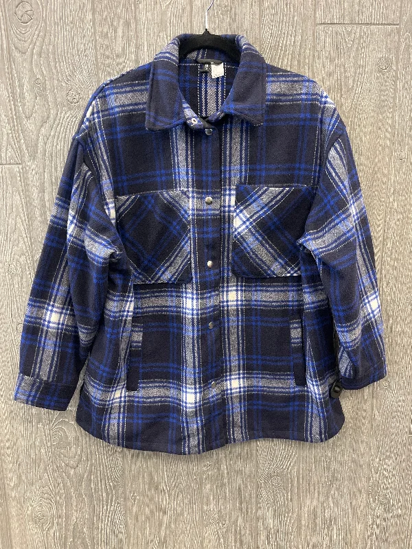 Jacket Shirt By Divided In Blue, Size: M