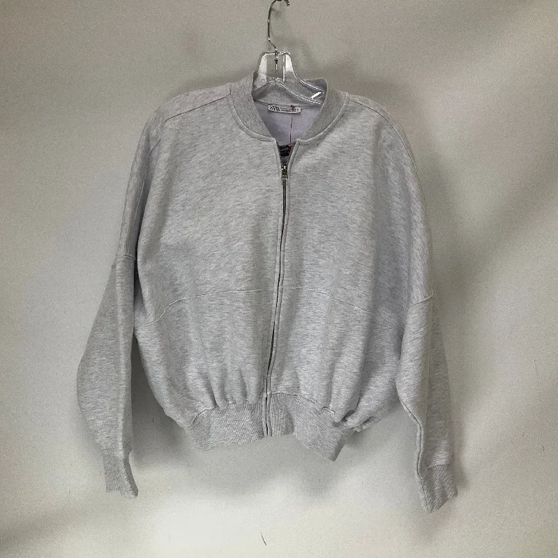 Jacket Fleece By Zara In Grey, Size: S