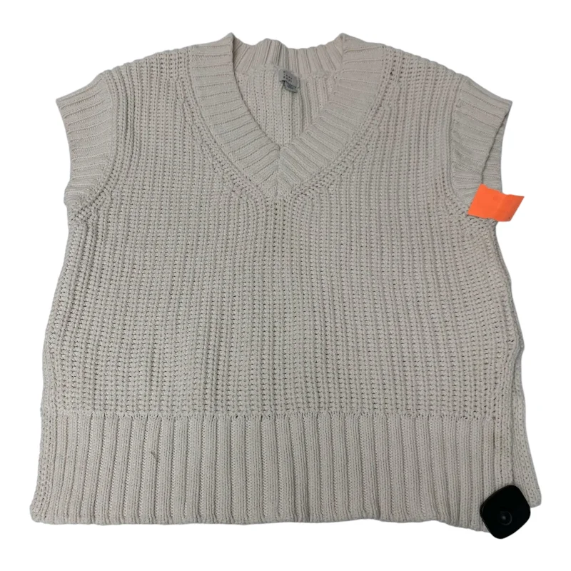 Vest Sweater By A New Day In Cream, Size: Xs