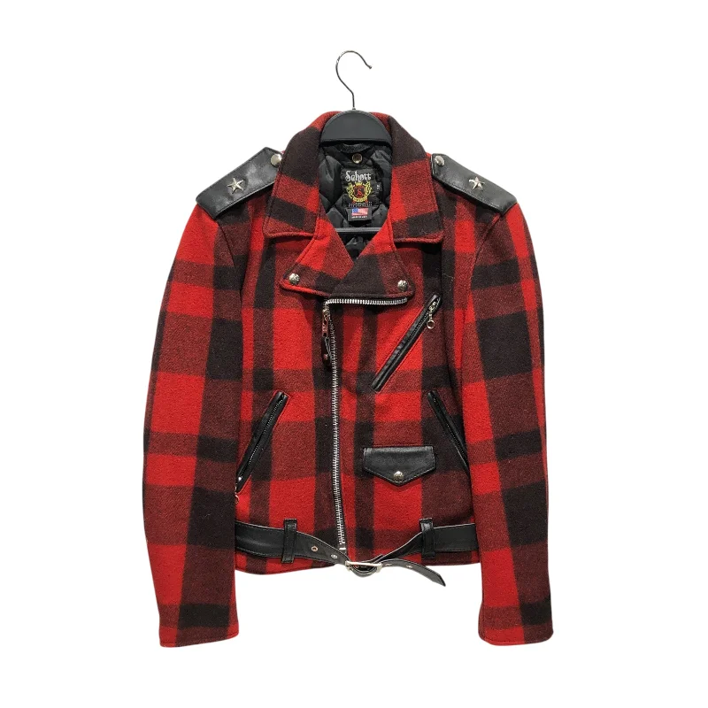 Schott/Jacket/36/Wool/RED/Plaid/FLANNEL RIDER JACKET