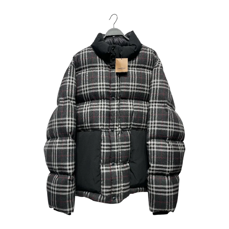 BURBERRY LONDON/Puffer Jkt/XXXL/Nylon/BLK/Stripe/KILHAM CHECK DOWN PUFFER