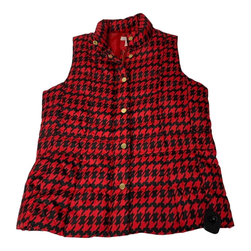 Vest Puffer & Quilted By Madison In Black & Red, Size: M