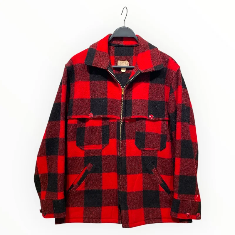 Vintage/Jacket/M/L/Wool/RED/Plaid/Alaska Plaid Zip Jacket