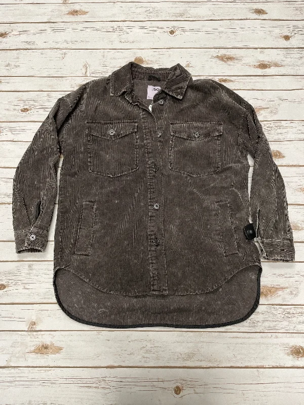 Jacket Shirt By So In Brown, Size: S