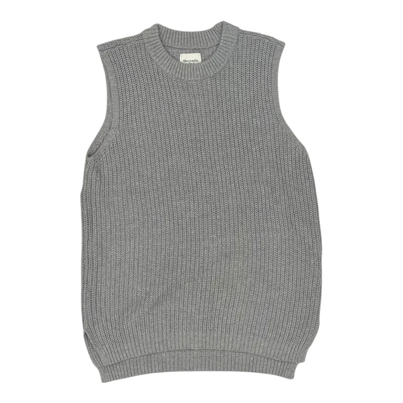 Vest Sweater By Abercrombie And Fitch In Grey, Size:L