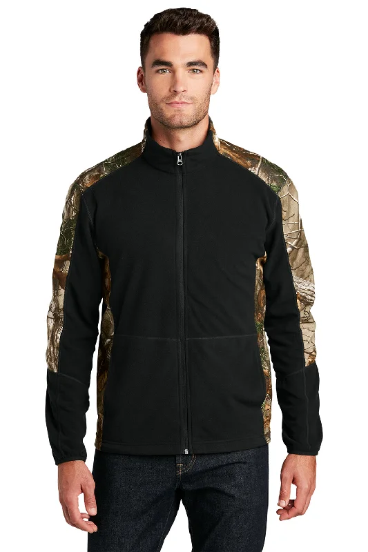 Port Authority Mens Full Zip Microfleece Jacket - Black/Realtree Xtra Camo - Closeout