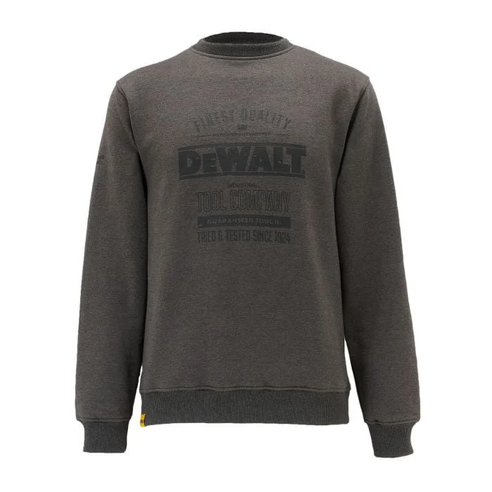 DeWalt Mens Delaware Crew Neck Regular Fit Work Top Sweatshirt-CHARCOAL