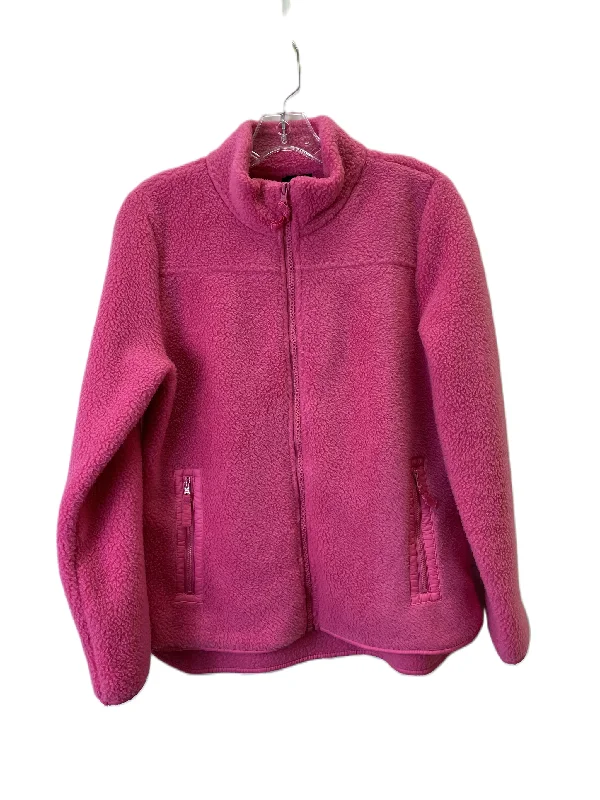 Jacket Fleece By Talbots In Pink, Size: M