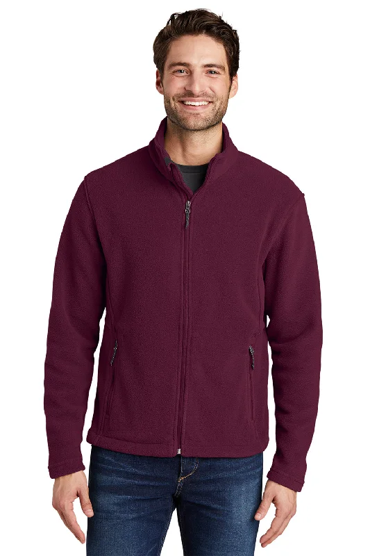 Port Authority Mens Full Zip Fleece Jacket - Maroon