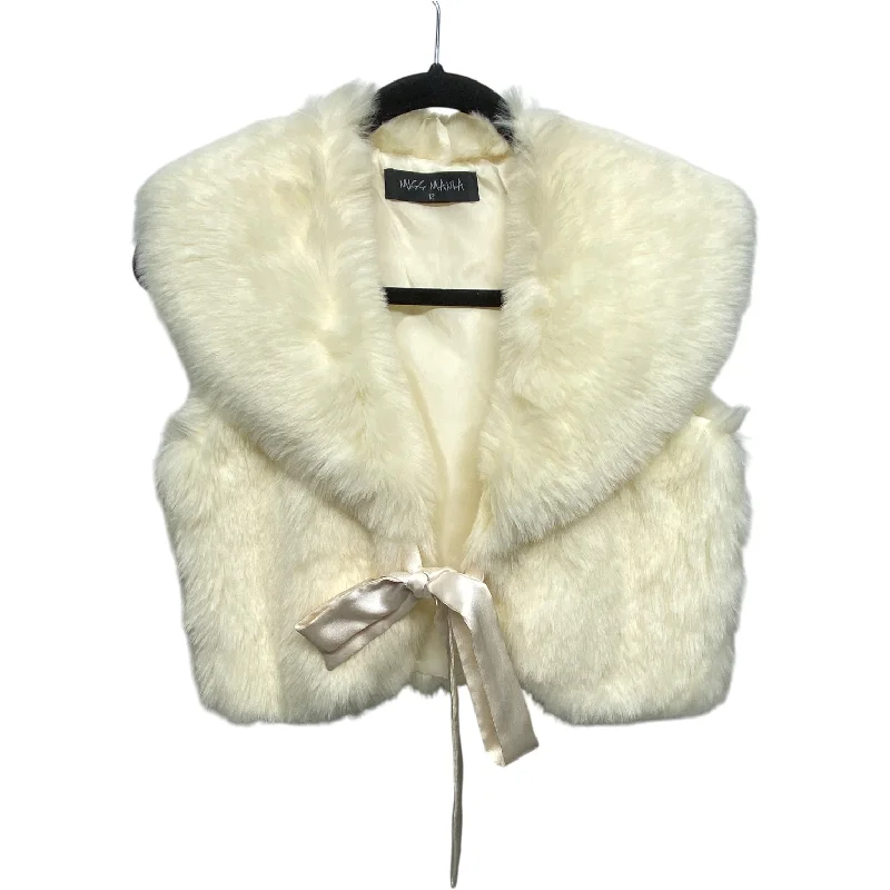 Vest Faux Fur & Sherpa By Miss Mania In Ivory, Size: 12