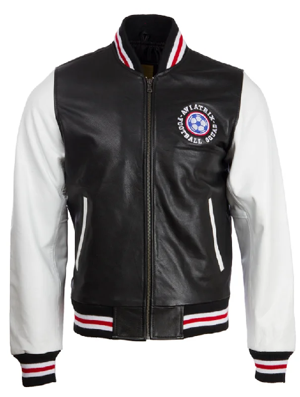 HGGT Men's Varsity Football Jacket - Black/White