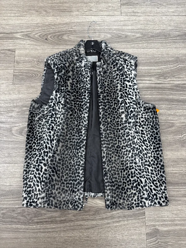 Vest Faux Fur & Sherpa By Jm Collections In Leopard Print, Size: Xl