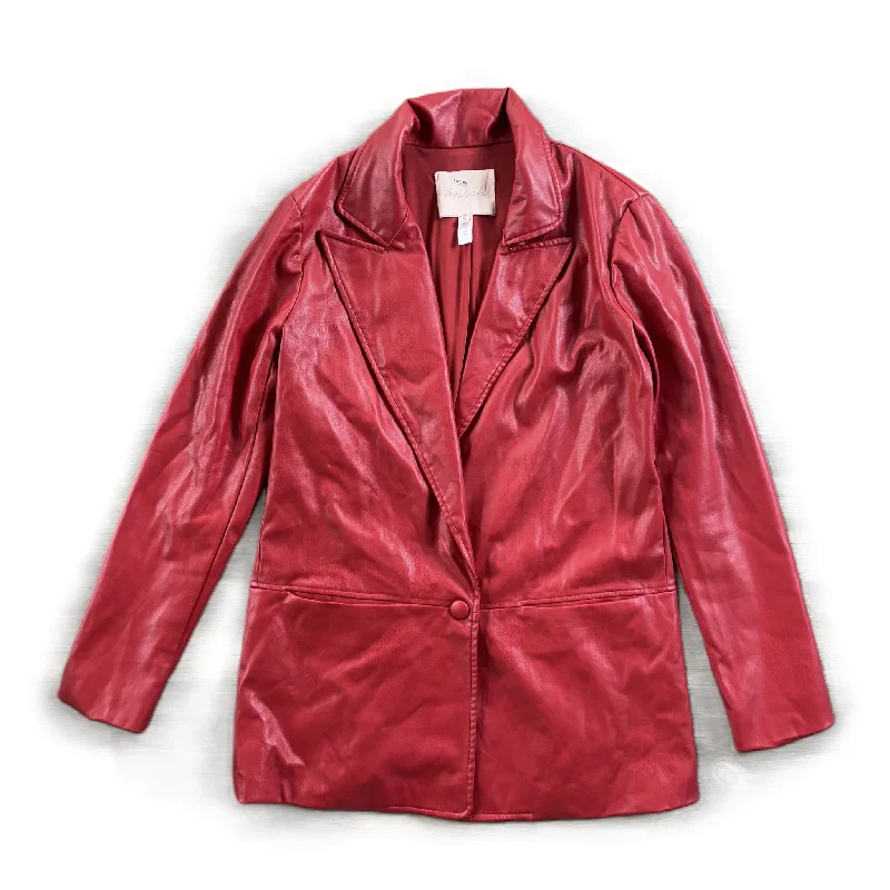 Jacket Leather By Hutch In Red, Size: S