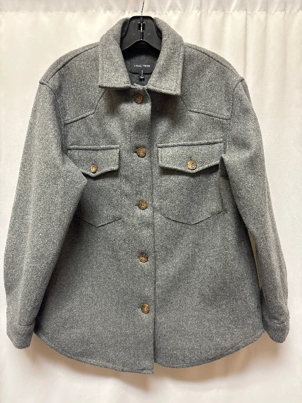 Jacket Fleece By Love Tree In Grey, Size: S