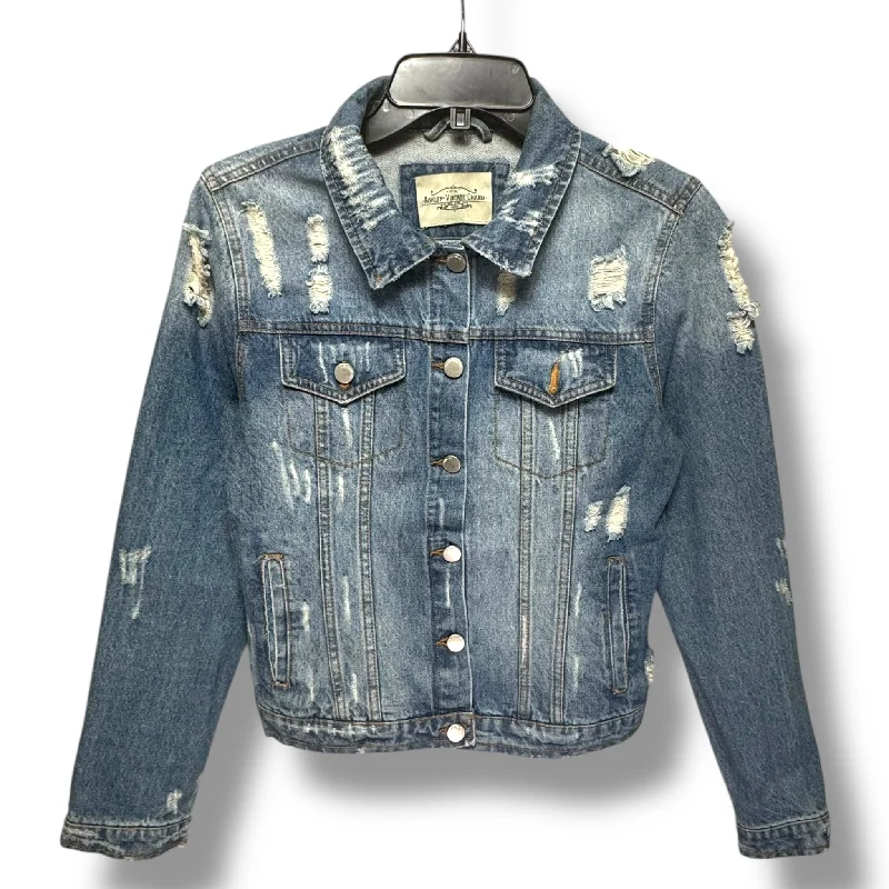 Jacket Denim By ashley vintage charm  In Blue Denim, Size: L